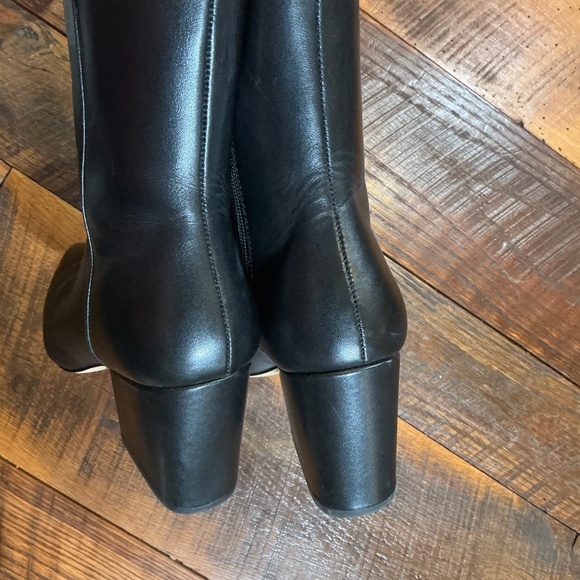 Stuart Weitzman Black Leather Block Heel Ankle Boots | Women’s Size 7B / EU 37.5 - Picture 10 of 12
